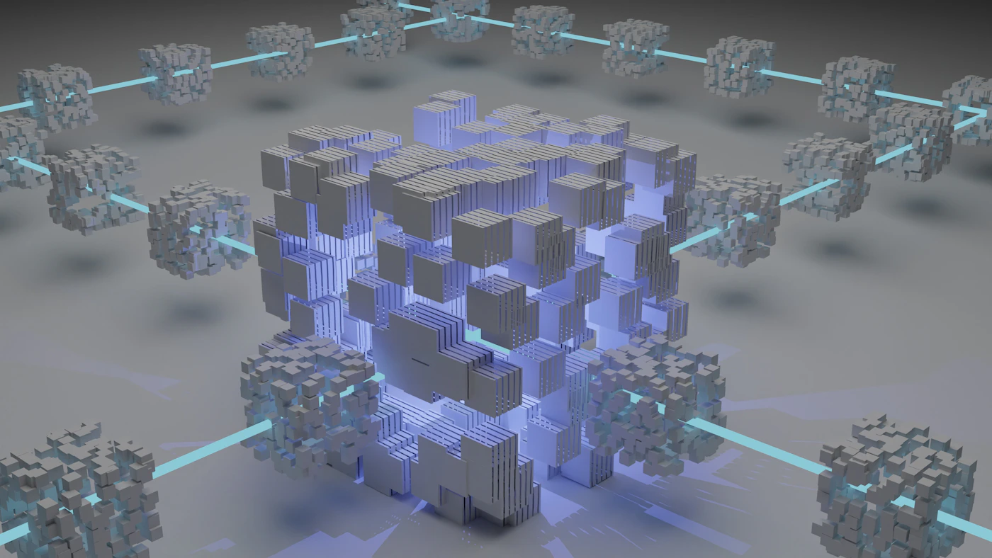 Abstract waveform visualisation in deep blue
