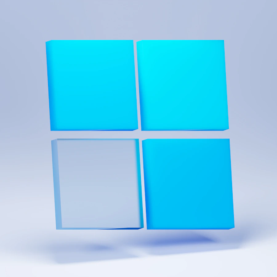 Macro image of a microchip lit in blue